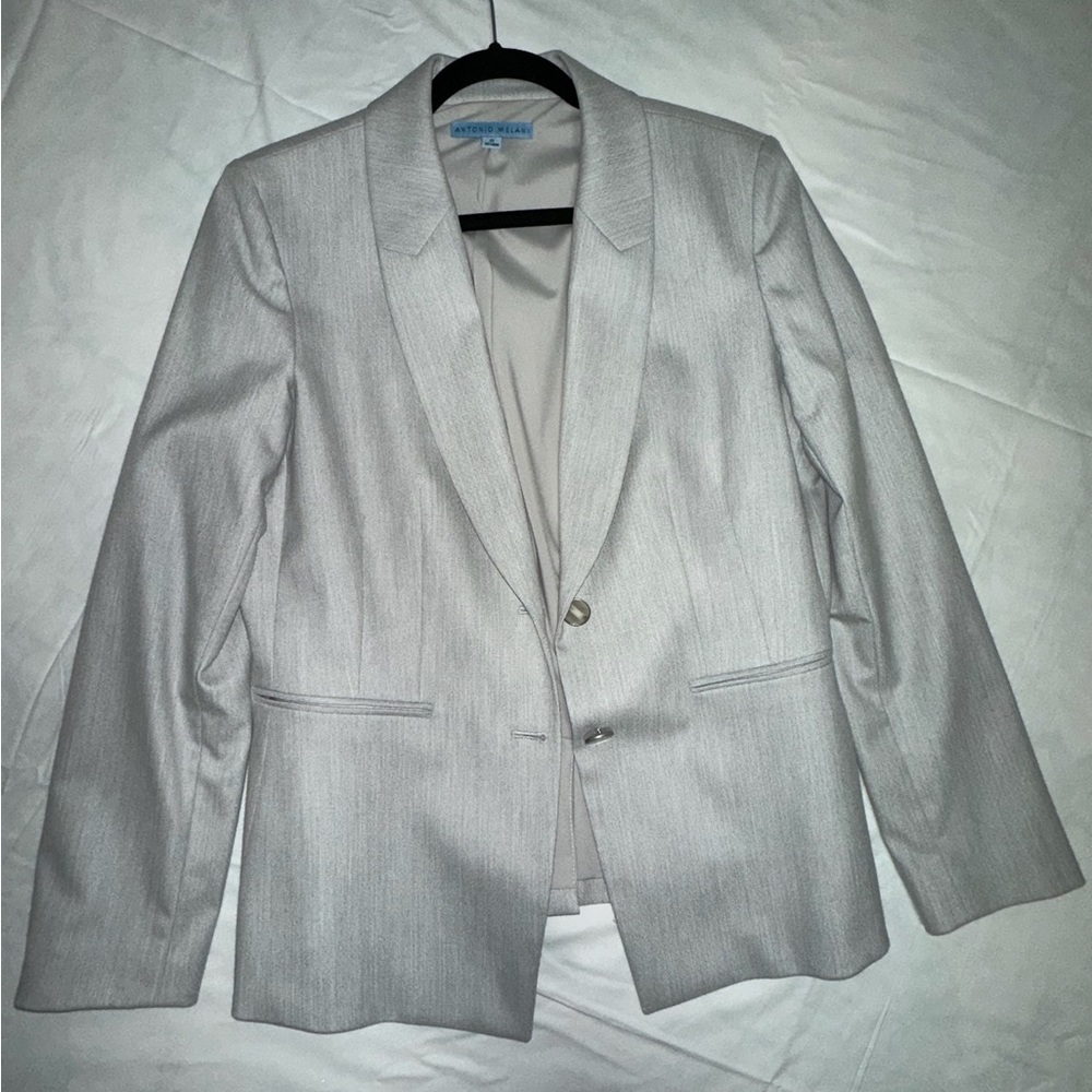Professional woman grey blazer